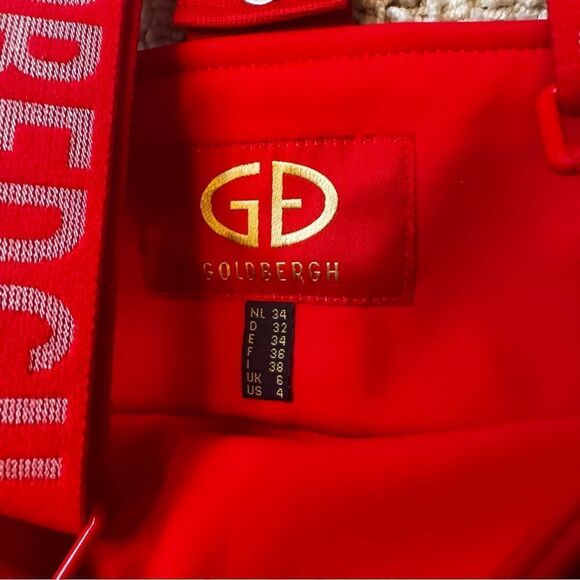 GOLDBERGH WOMEN'S HIGH END SALOPETTE SKI PANTS BIB FLAME RED NWT US 4 - Picture 5 of 10